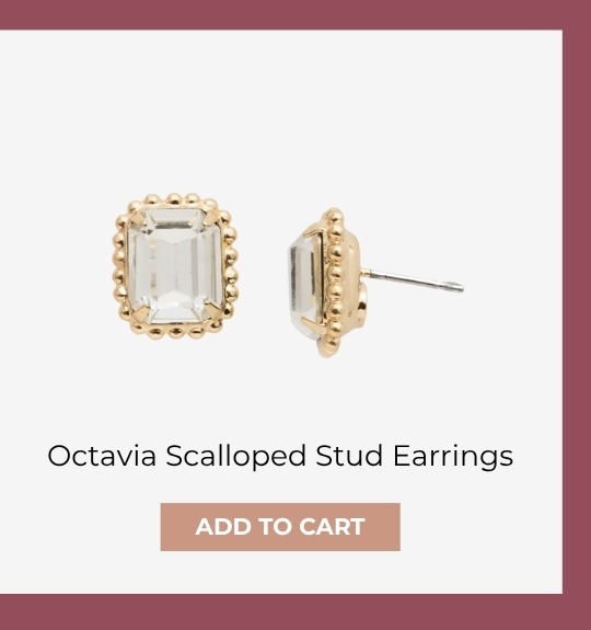 Octavia Scalloped Stud Earrings
