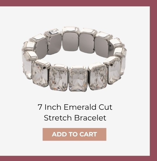 7 Inch Emerald Cut Stretch Bracelet