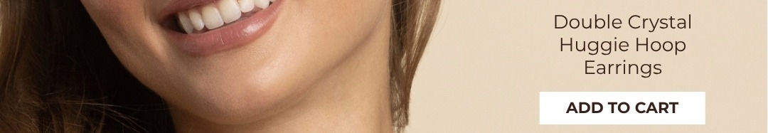 Double Crystal Huggie Hoop Earrings