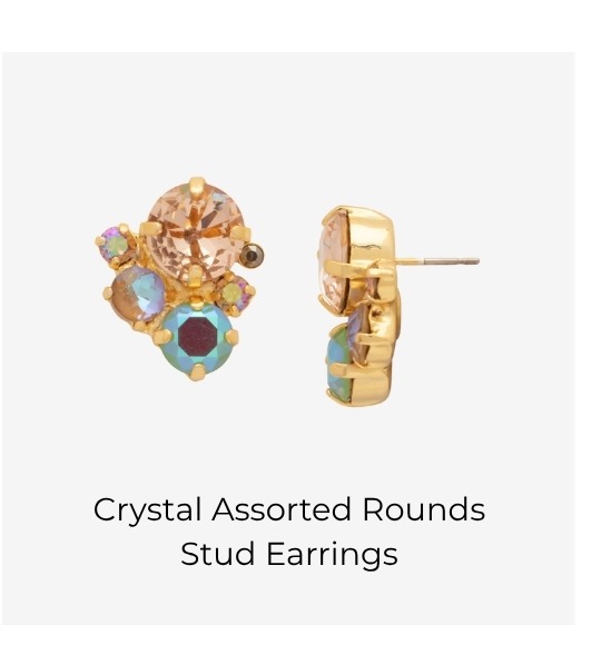 Crystal Assorted Rounds Stud Earrings