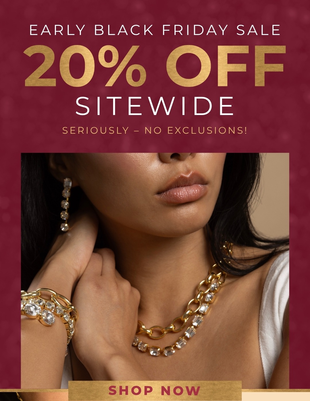 Early Black Friday Sale: 20% Off Sitewide - Seriously, No Exclusions!