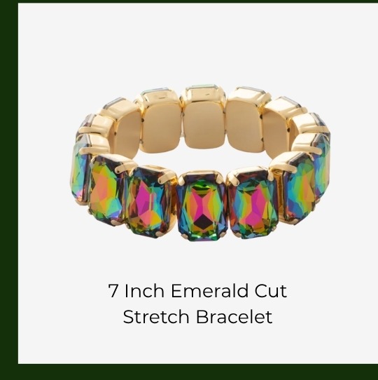 7 Inch Emerald Cut Stretch Bracelet