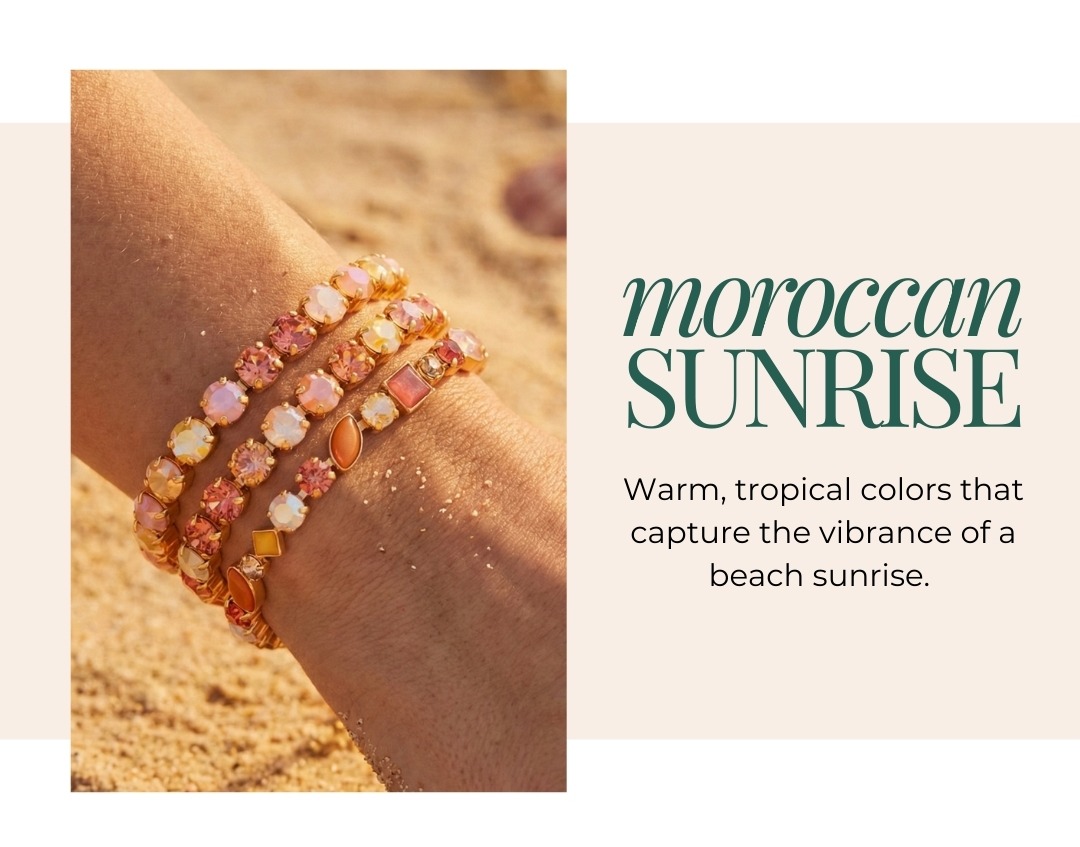Moroccan Sunrise: Warm, tropical colors that capture the vibrance of a beach sunrise. 