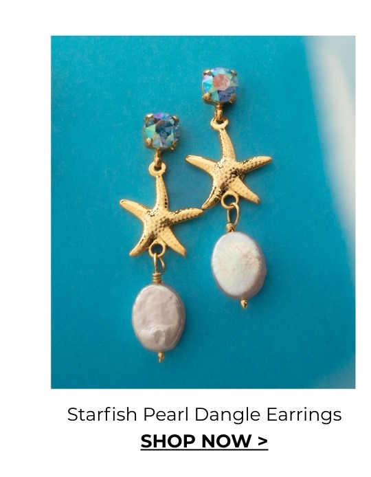Starfish Pearl Dangle Earrings