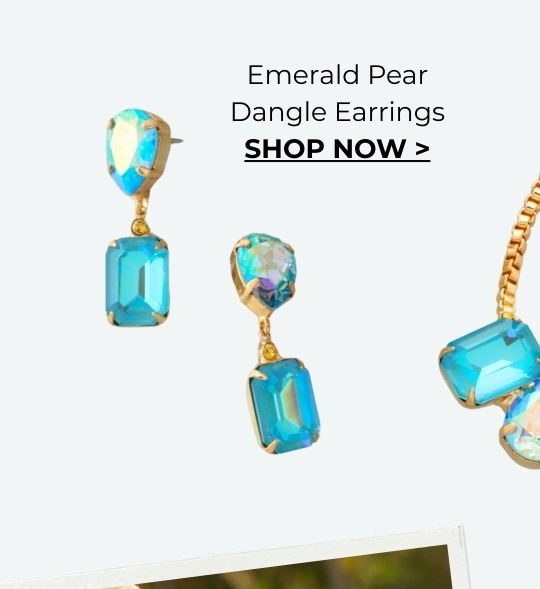 Emerald Pear Dangle Earrings
