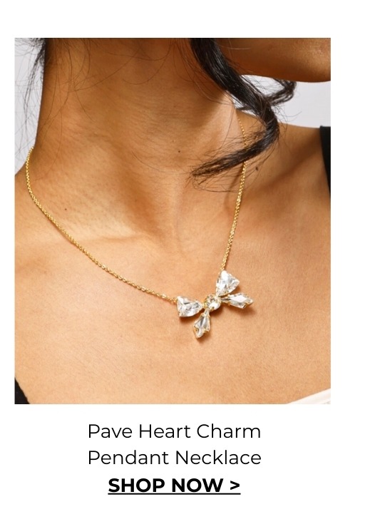 Pave Heart Charm Pendant Necklace