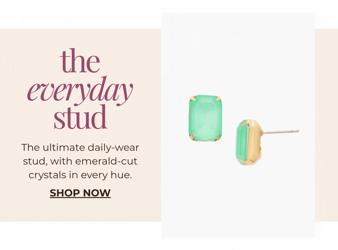 The Everyday Stud - The ultimate daily-wear stud, with emerald-cut crystals in every hue.