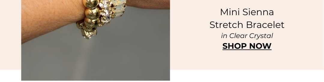 Mini Sienna Stretch Bracelet in Clear Crystal