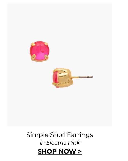 Simple Stud Earrings in Electric Pink