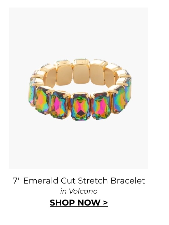 7" Emerald Cut Stretch Bracelet in Volcano