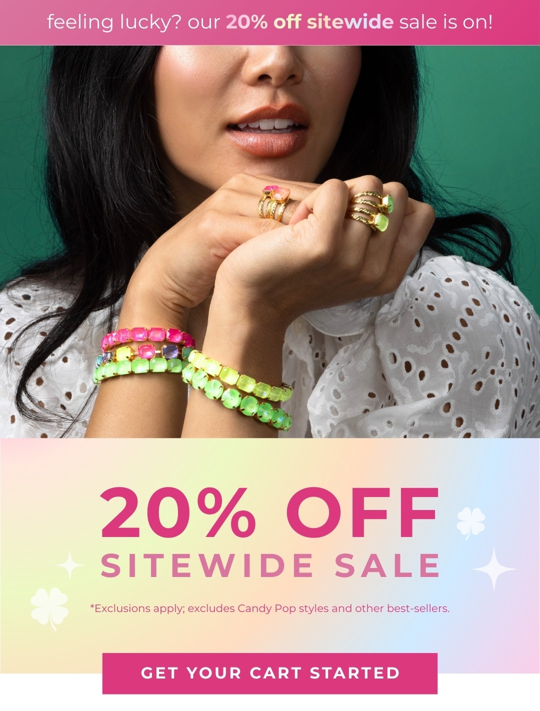 Feeling lucky? 20% off Sitewide - don't miss our on this limited time offer! *Exclusions apply; excludes Candy Pop styles and other best-sellers.