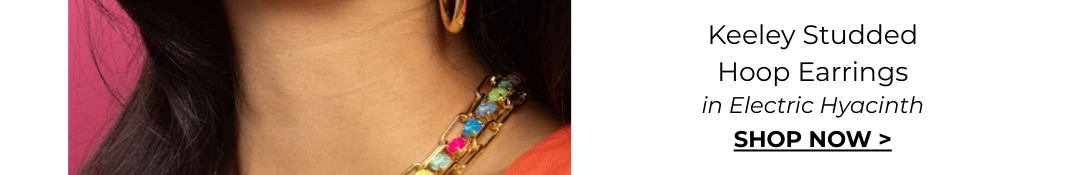 Keeley Studded Hoop Earrings in Electric Hyacinth