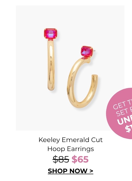 Keeley Emerald Cut Hoop Earrings - was $85, now $65