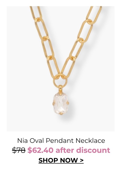Nia Oval Pendant Necklace - was $78 now $62.40 after discount