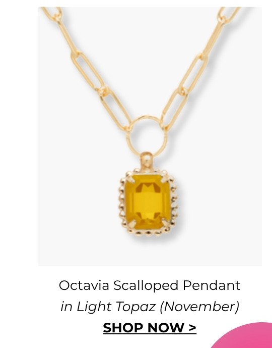 Octavia Scalloped Pendant in Light Topaz (November)