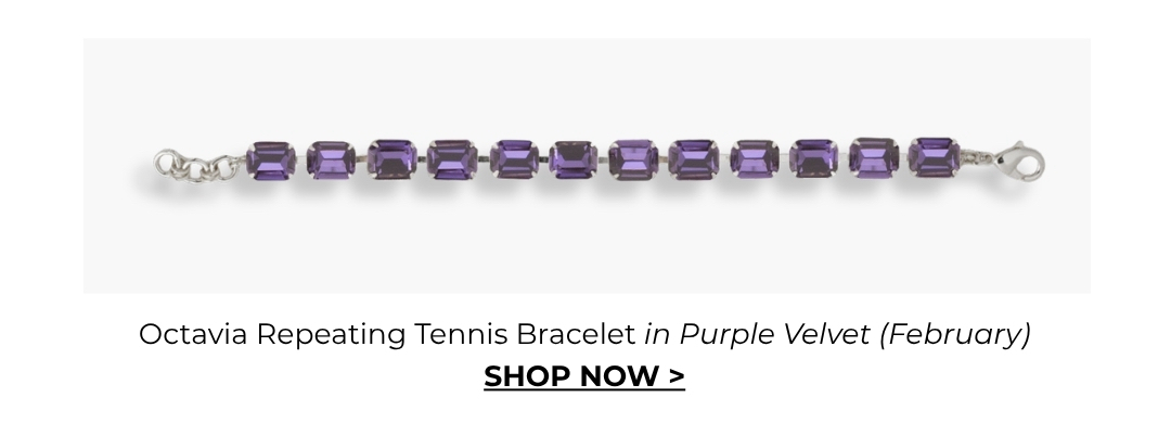 Octavia Repeating Tennis Bracelet in Purple Velvet (February)