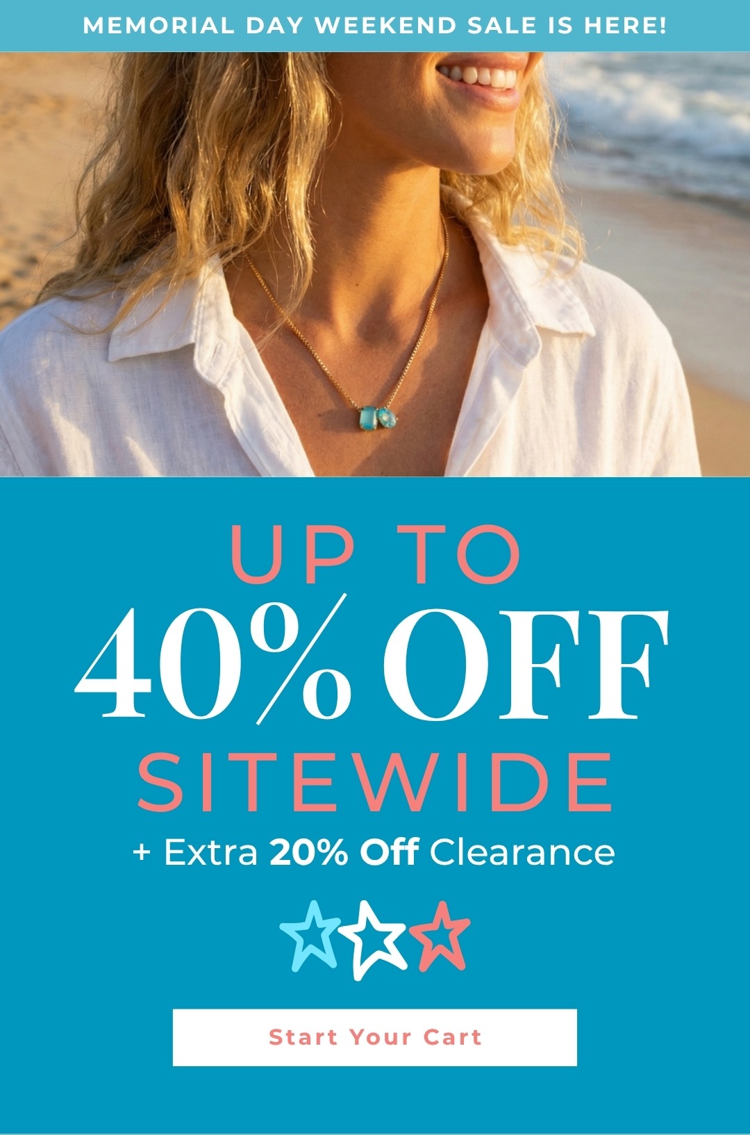 Up to 40% Off Sitewide + Extra 20% Off Clearance - Start Your Cart