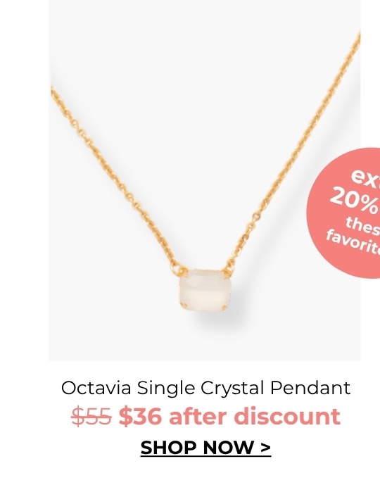 Octavia Single Crystal Pendant - was $55 now $36 after discount