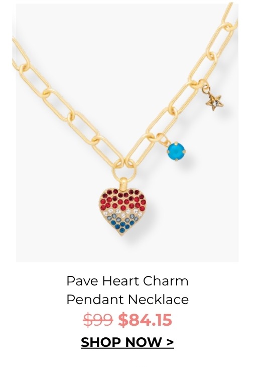 Pave Heart Charm Pendant Necklace - was $99 now $84.15