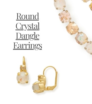 Round Crystal Dangle Earrings