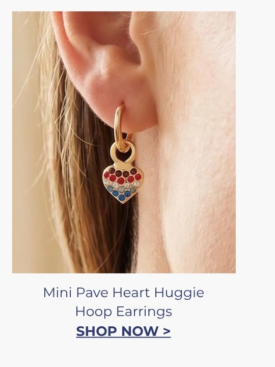 Mini Pave Heart Huggie Hoop Earrings