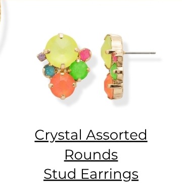 Crystal Assorted Rounds Stud Earrings