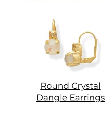 Round Crystal Dangle Earrings