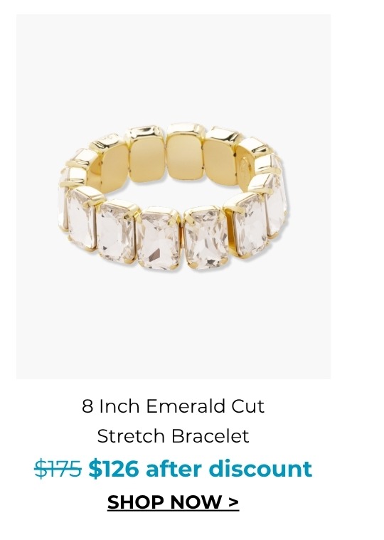 8 Inch Emerald Cut Stretch Bracelet was $175 now $126 after discount