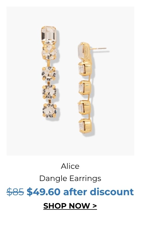 Alice Dangle Earrings was $85 now $49.60 after discount