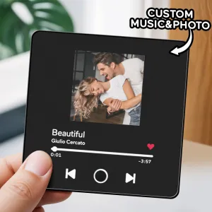 Image of Customized Music Fridge Magnet Personalized Photo Fridge Magnet Can Play Songs and Adjust Volume