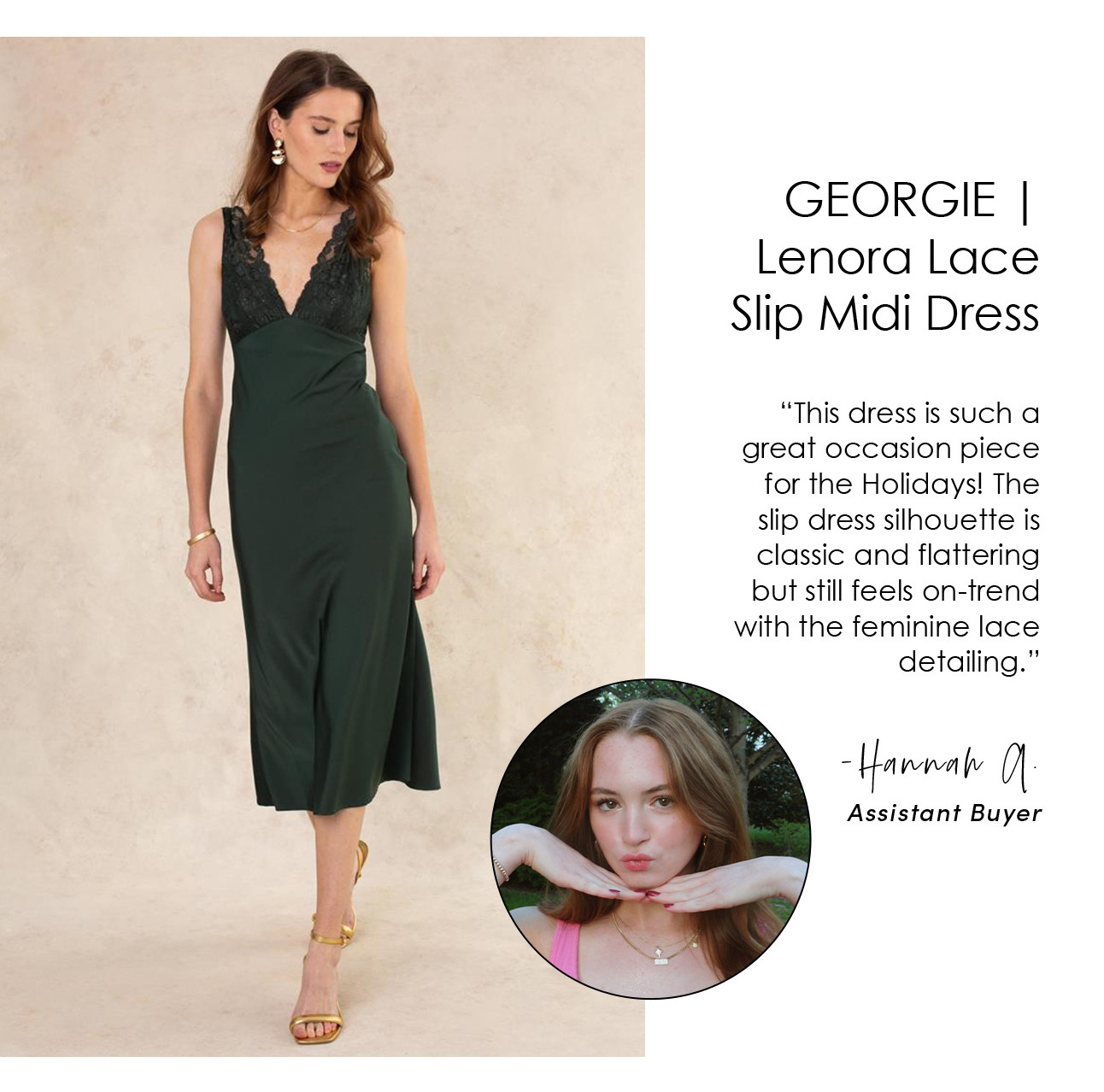 GEORGIE | Lenora Lace Slip Midi Dress