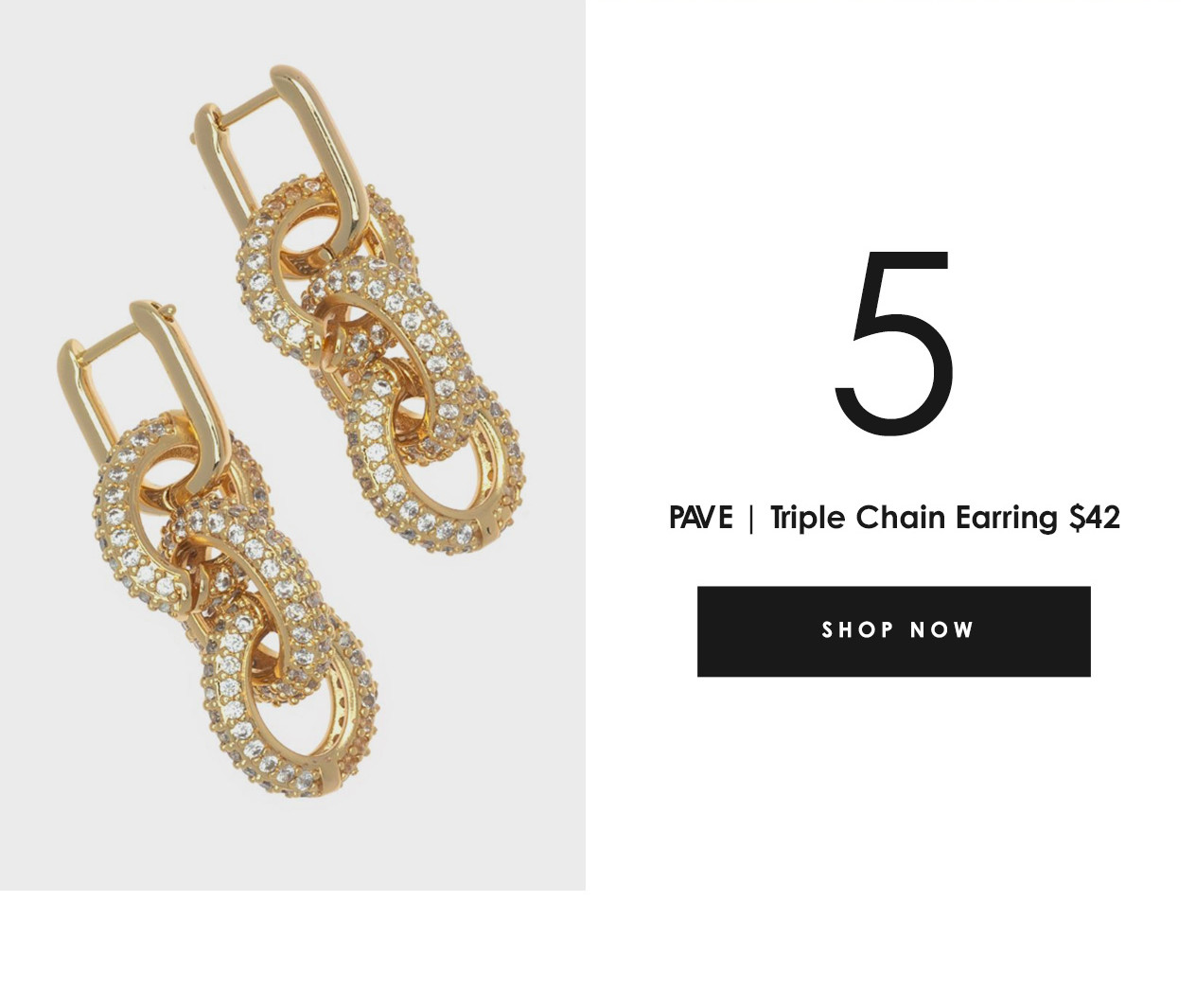 PAVE | Triple Chain Earring