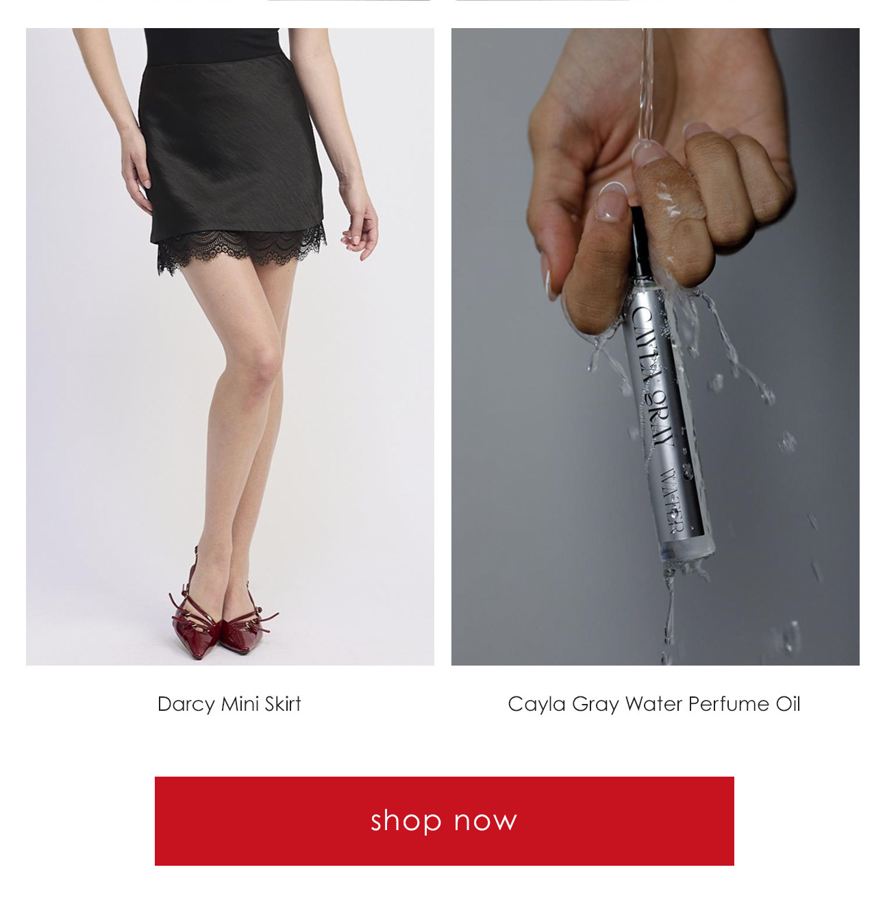 Darcy Mini Skirt // Cayla Gray Water Perfume Oil