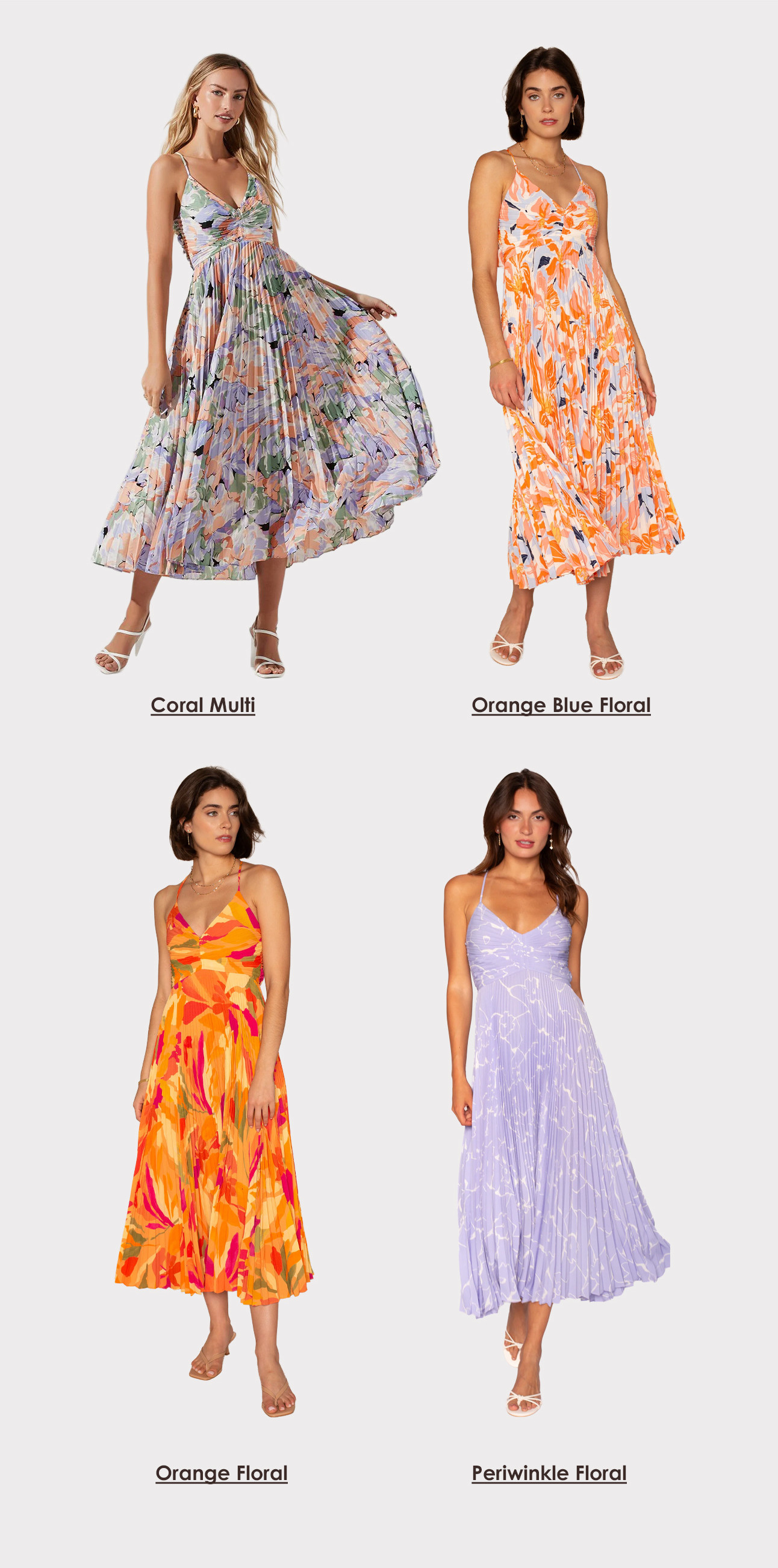 Coral Multi / Orange Blue Floral / Orange Floral / Periwinkle Floral