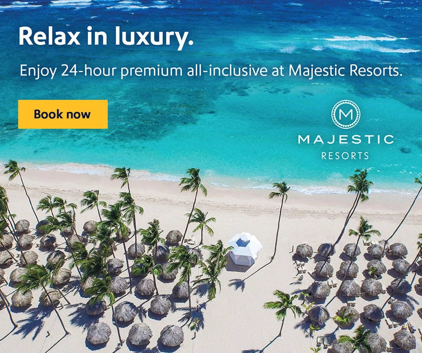 Relax in luxury. Enjoy 24-hour premium all-inclusive at Majestic Resorts. Book now.