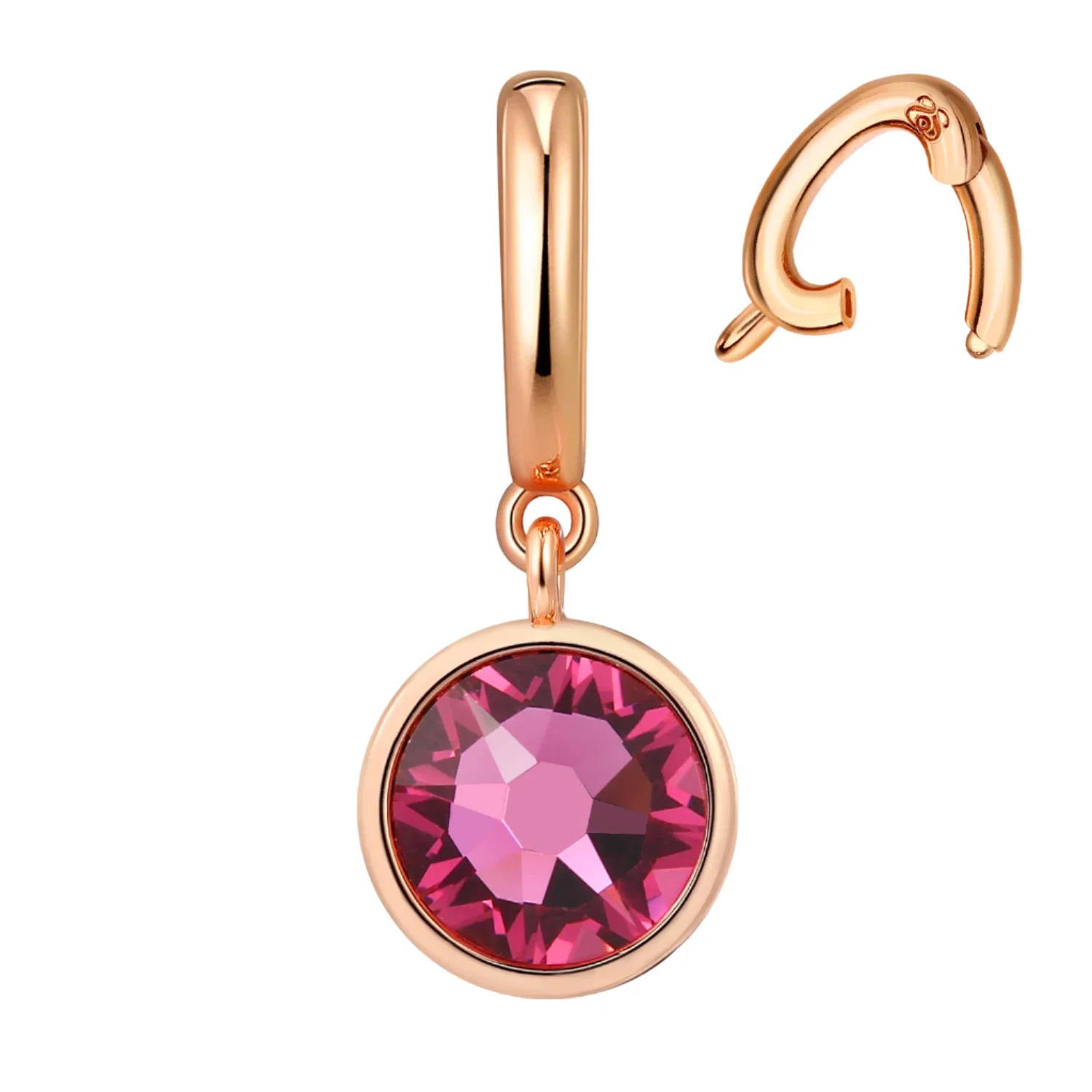 Image of Interchangeable Pink Garnet Birthstone Charm