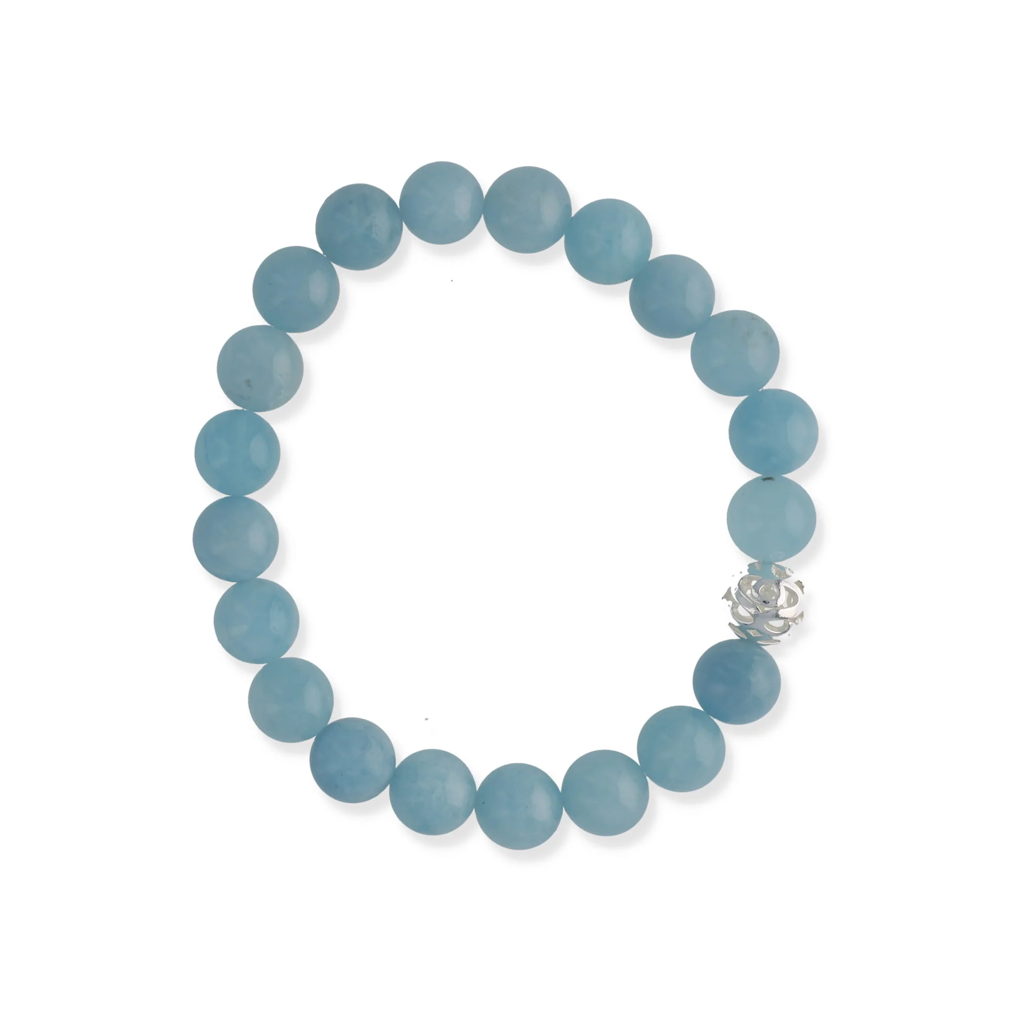 Image of 8mm Aquamarine Beaded Bracelet