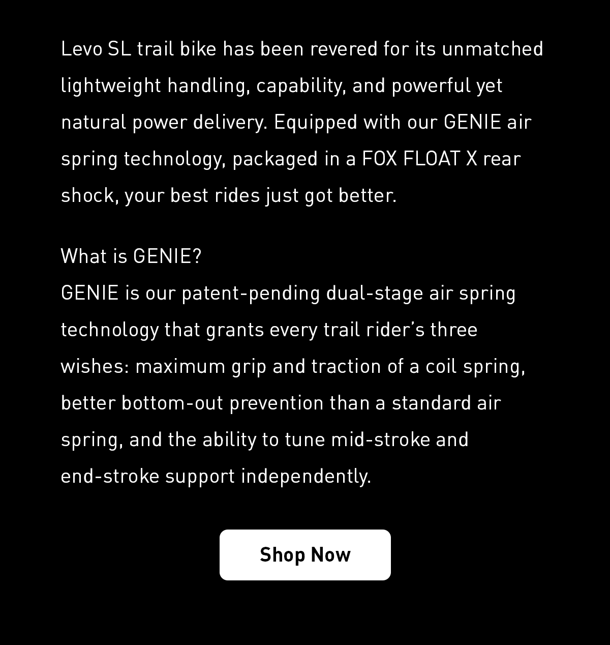 The Levo SL, Now with GENIE