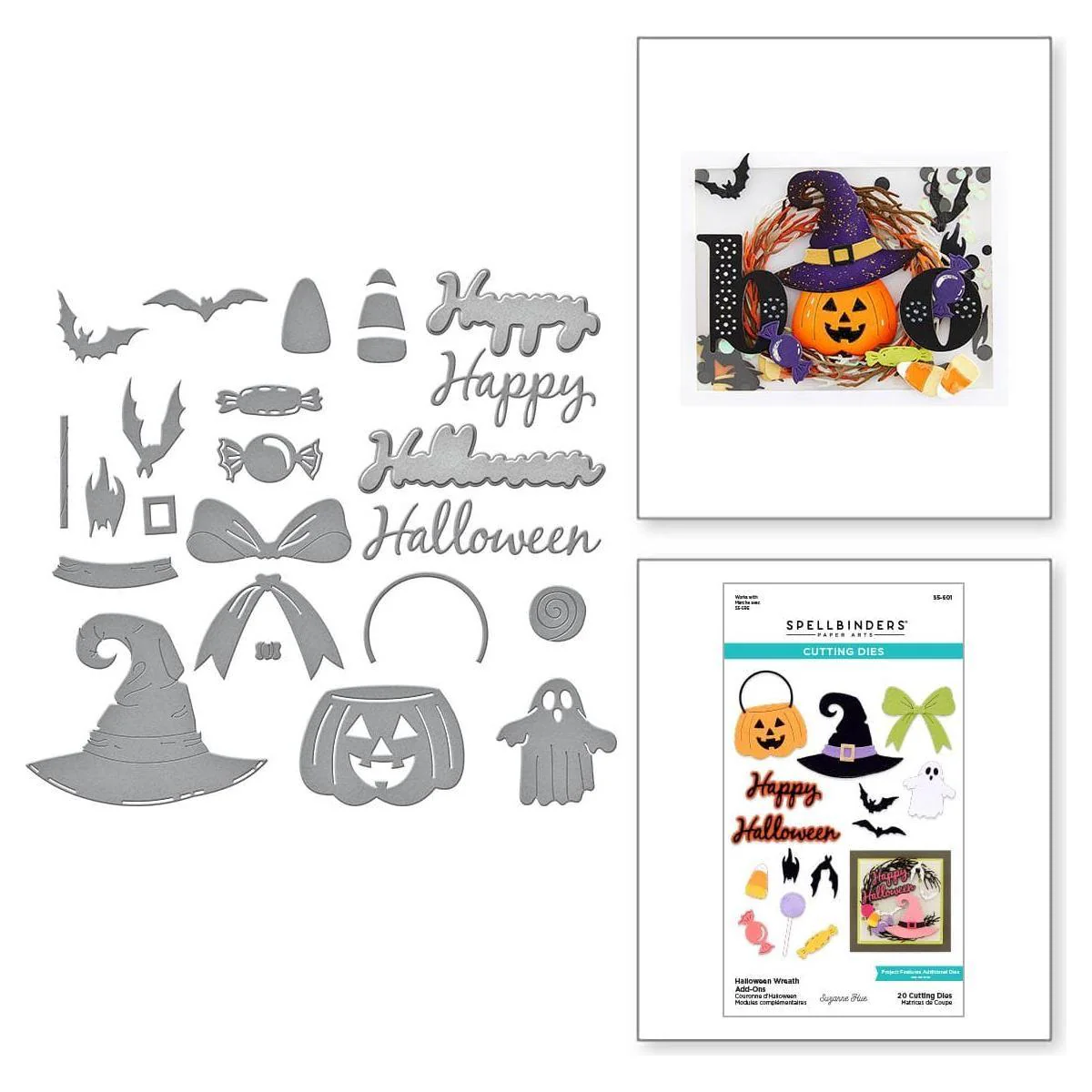 Image of Halloween Wreath Add-Ons Etched Dies from the Beautiful Wreaths Collection by Suzanne Hue