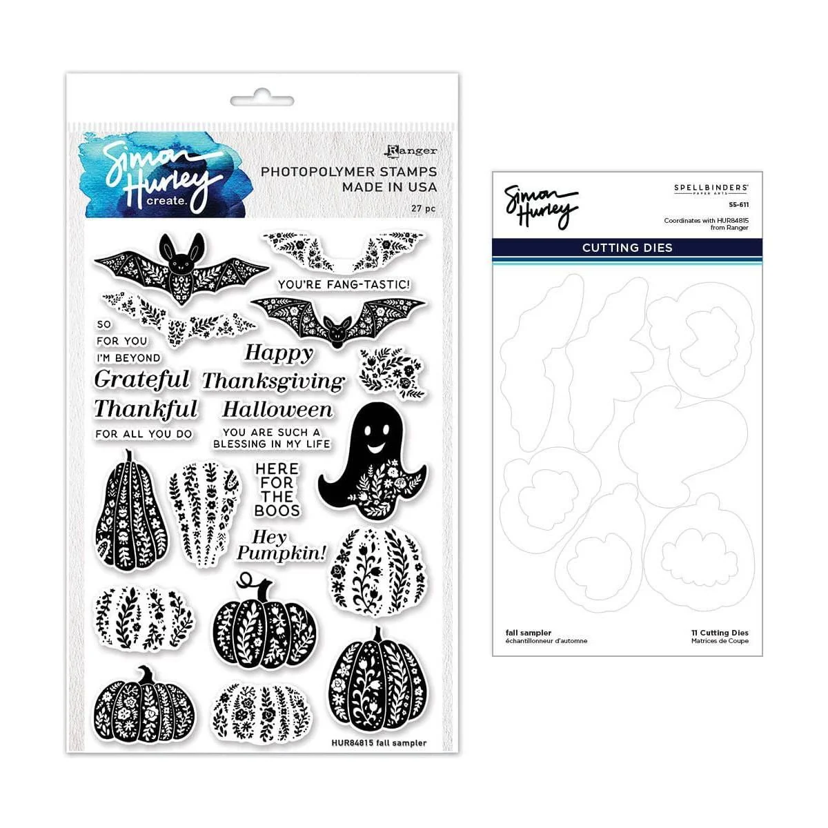 Image of Fall Sampler Stamp & Die Set by Simon Hurley