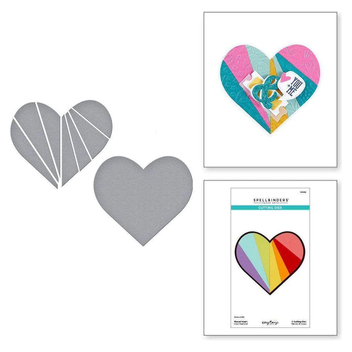 Image of Pieced Heart Etched Dies from the Just Sayin' Collection by Kelly Bangs