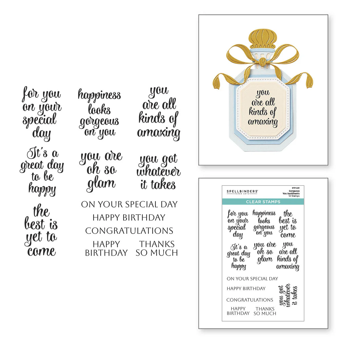 Image of Gorgeous You Sentiments Clear Stamps from the Gorgeous You Collection