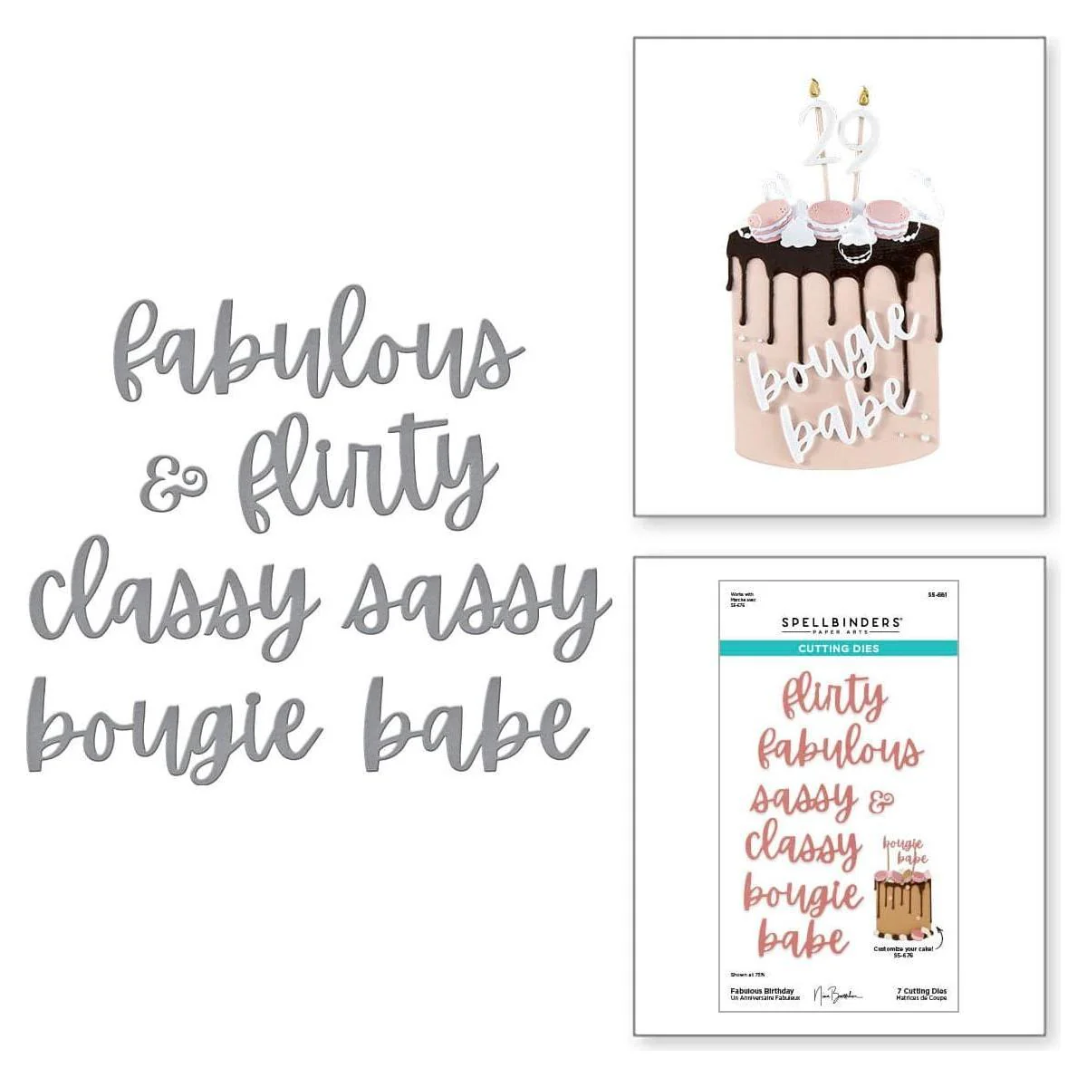 Image of Fabulous Birthday Etched Dies from the Bougie Birthday Collection by Nina Boettcher