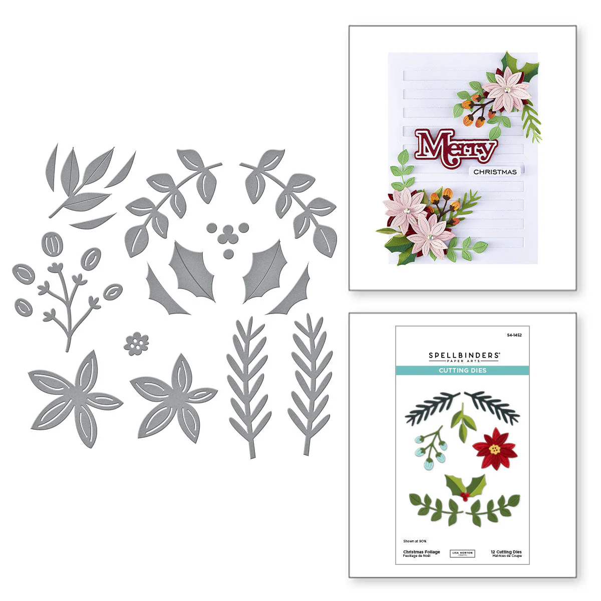 Image of Christmas Foliage Etched Dies from the All About Christmas Collection by Lisa Horton