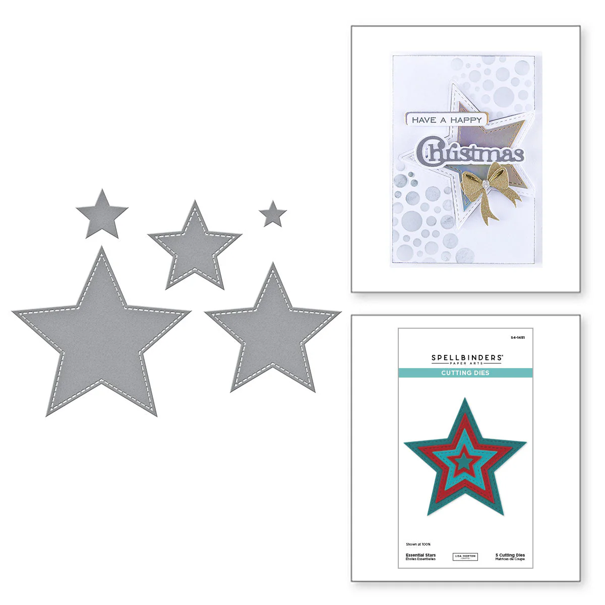 Image of Essential Stars Etched Dies from the All About Christmas Collection by Lisa Horton