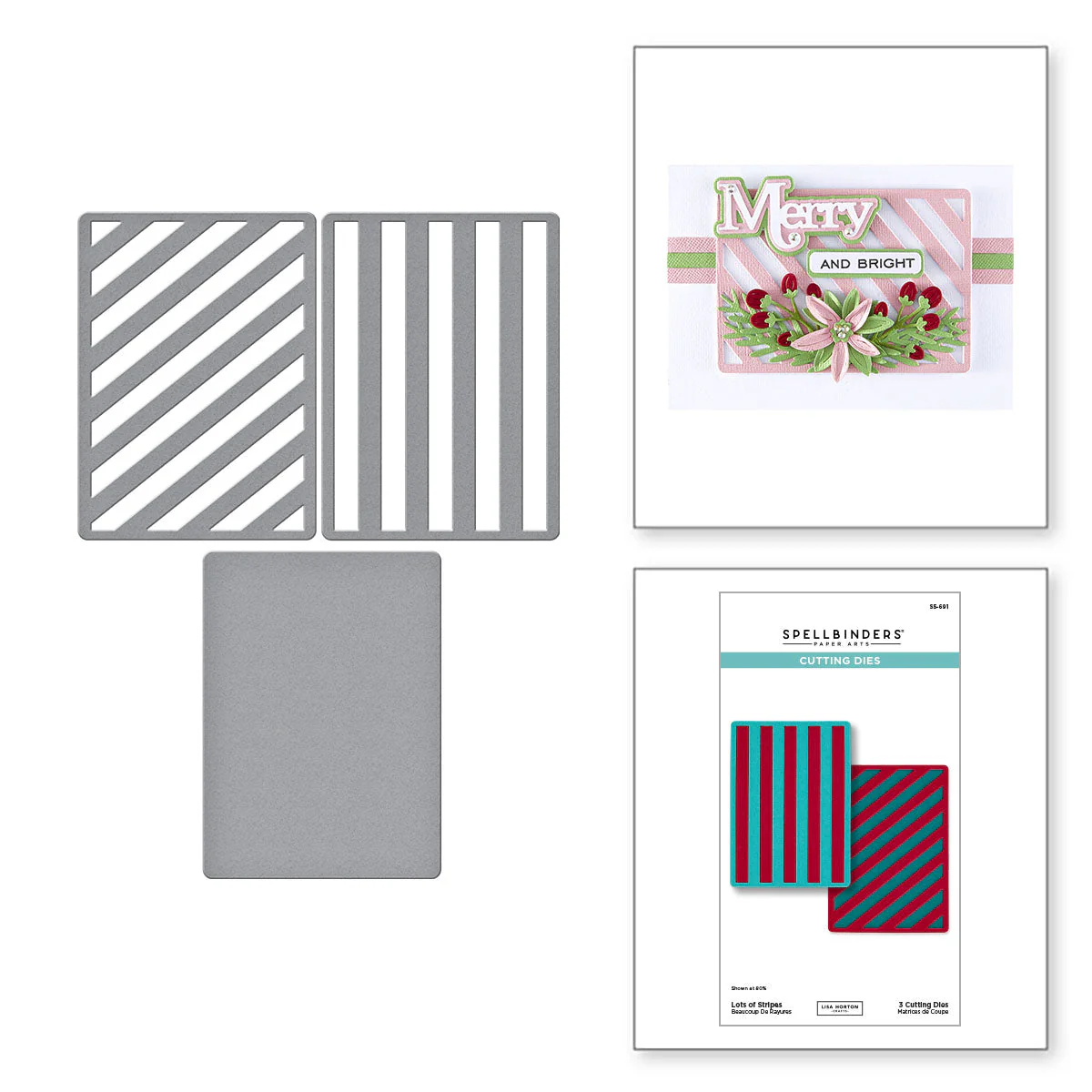 Image of Lots of Stripes Etched Dies from the All About Christmas Collection by Lisa Horton