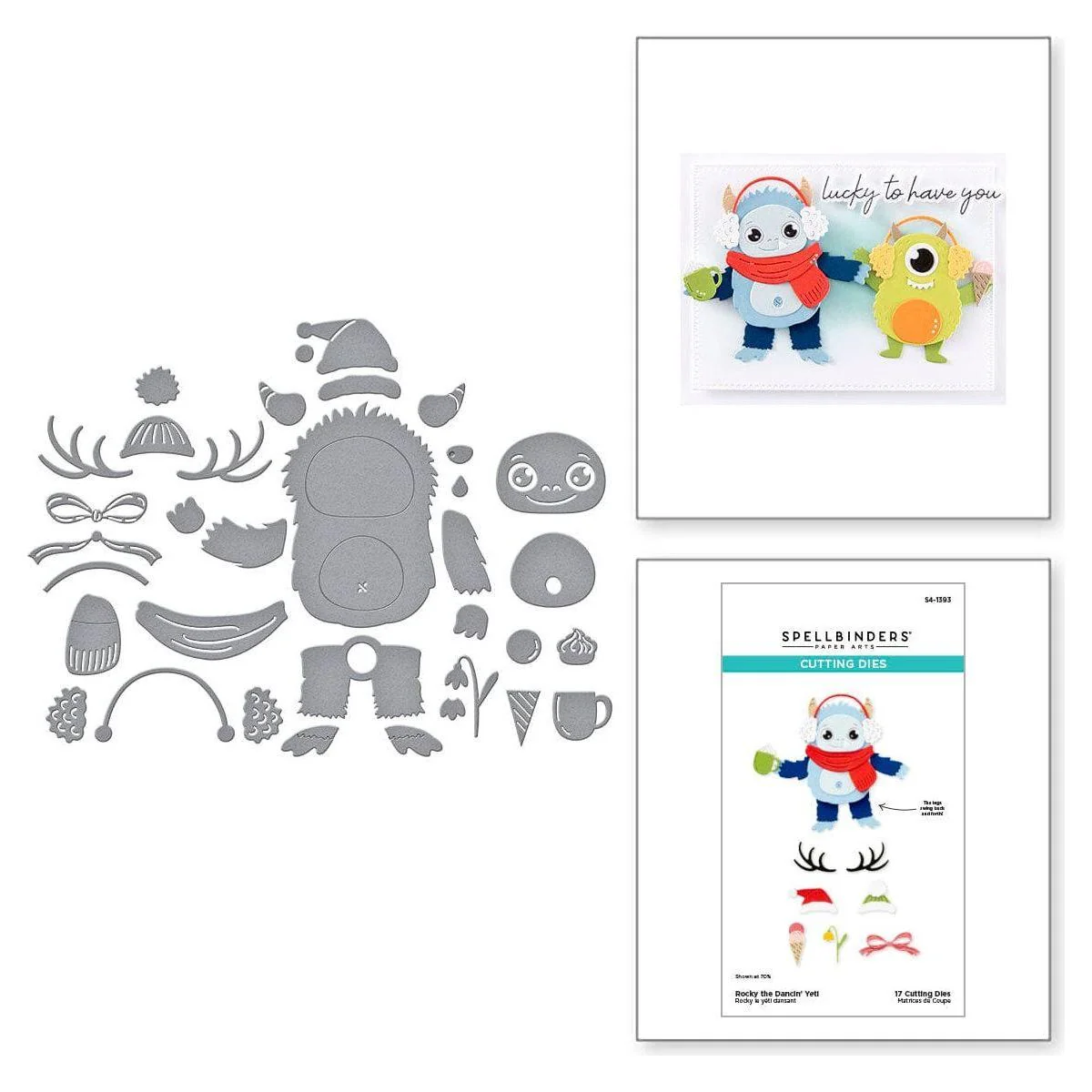 Image of Rocky the Dancin' Yeti Etched Dies from the Monster Friends Collection