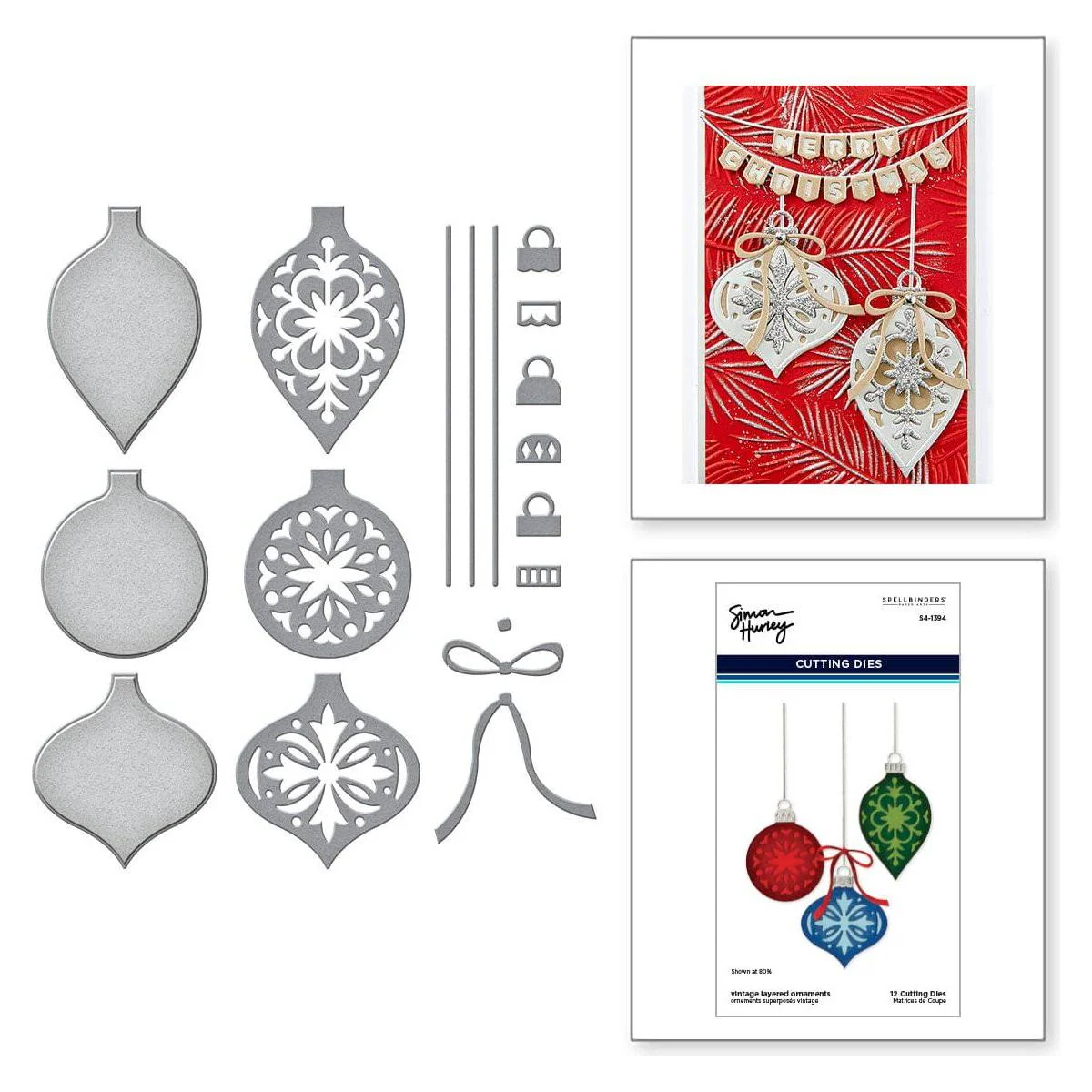 Image of Vintage Layered Ornaments Etched Dies from the Timeless Trees Collection by Simon Hurley