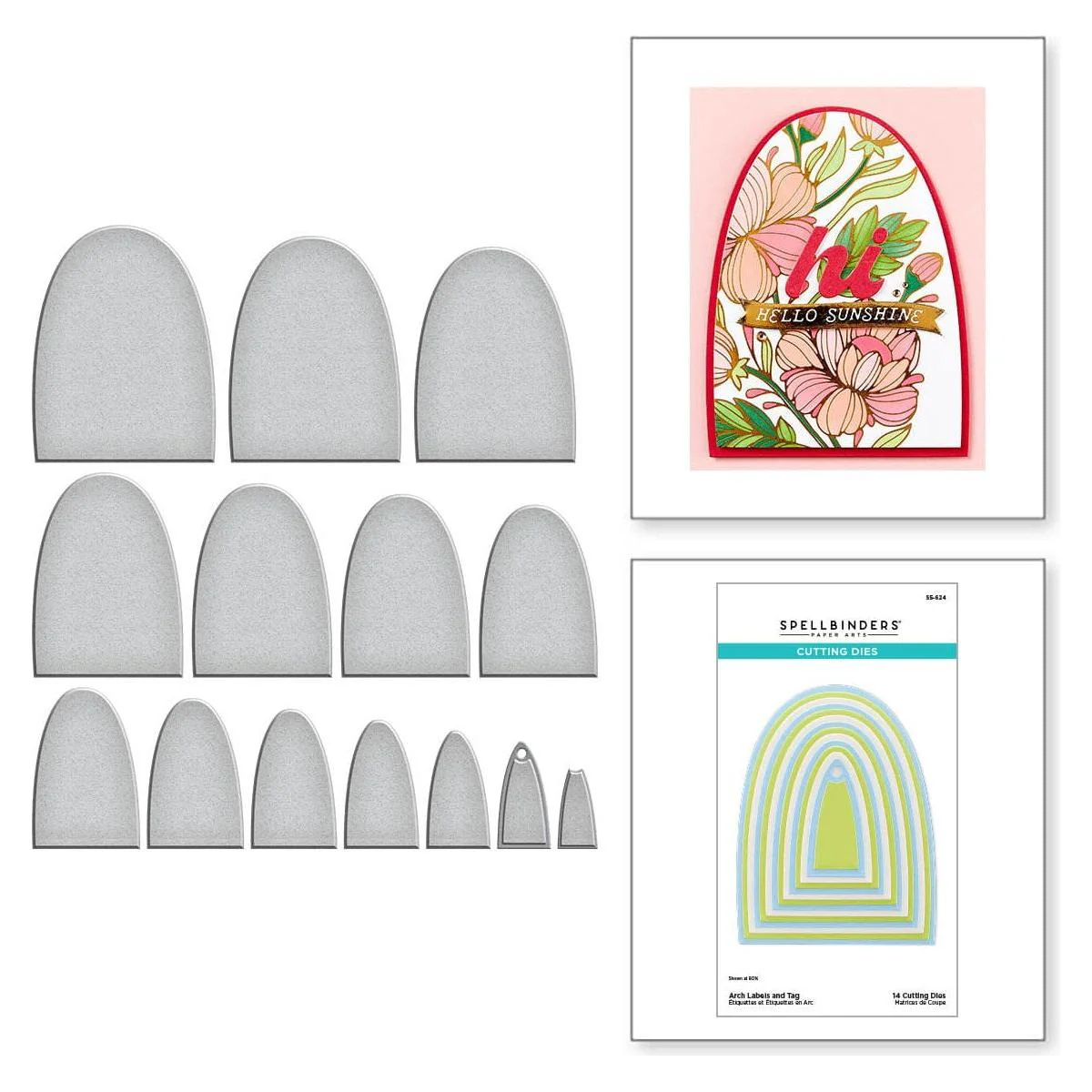 Image of Arch Labels and Tag Etched Dies from the Sealed 3D Botanical Collection