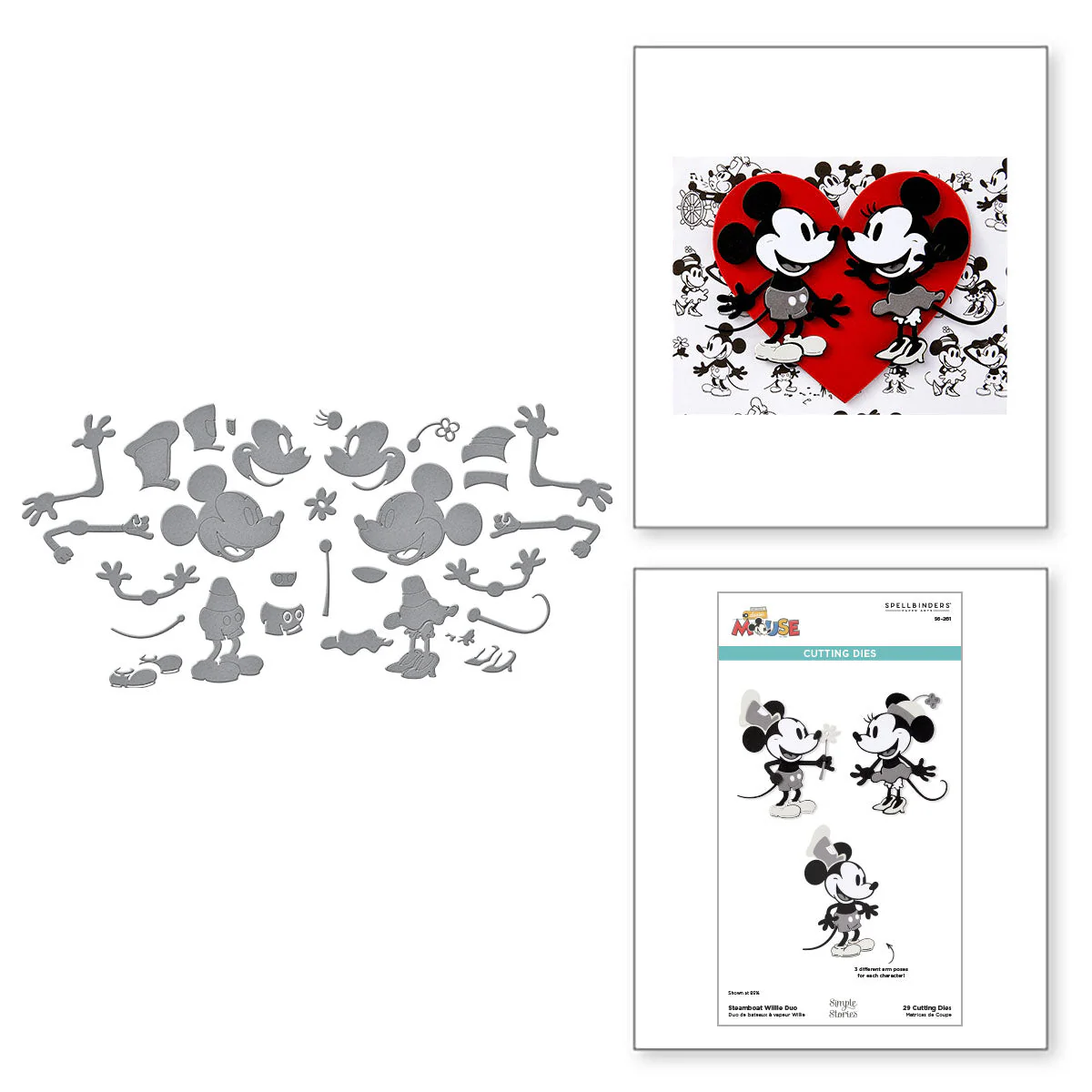 Image of Steamboat Willie Duo Etched Dies from the Say Cheese Classic Mouse Collection